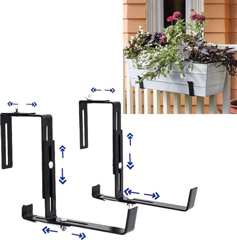 metal railing planter bracket|adjustable balcony planter brackets.